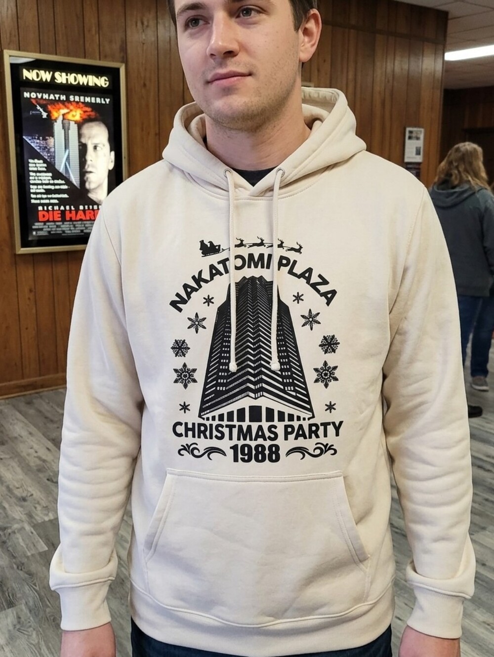 Cream Nakatomi Plaza Christmas Hoodie